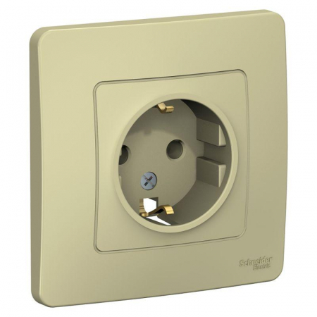 Розетка 1-м СП Blanca 16А IP20 250В с заземл. без защ. шторок беж. SE BLNRS001017 Розетка 1-м СП Blanca 16А IP20 250В с заземл. без защ. шторок беж. SE BLNRS001017