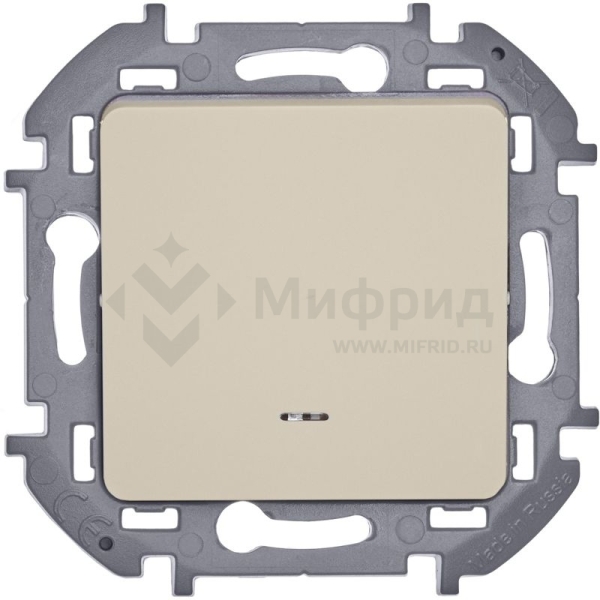 Выключатель 1-кл. 1п 1мод. СП Inspiria 10А IP20 250В 10AX с подсветкой/индикацией механизм сл. кость IEK 673611