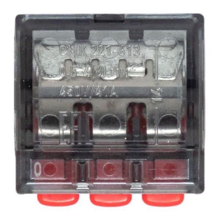 Клемма строительно-монтажная СМК 221-613 3-проводная 0.5-4.0(6)кв.мм с рычагом (уп.40шт) PROxima EKF plc-smk-221-613
