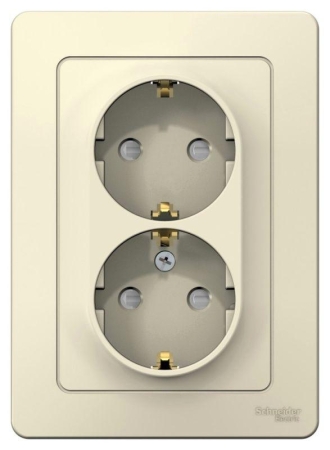 Розетка 2-м СП Blanca 16А IP20 250В с заземл. защ. шторки молоч. SE BLNRS001122 Розетка 2-м СП Blanca 16А IP20 250В с заземл. защ. шторки молоч. SE BLNRS001122