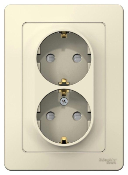 Розетка 2-м СП Blanca 16А IP20 250В с заземл. защ. шторки молоч. SE BLNRS001122 Розетка 2-м СП Blanca 16А IP20 250В с заземл. защ. шторки молоч. SE BLNRS001122