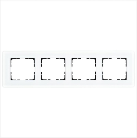Рамка 4-м G-Glass закругленная стекло матов. бел. Jasmart G1004GW-RM Рамка 4-м G-Glass закругленная стекло матов. бел. Jasmart G1004GW-RM