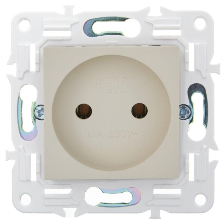 Розетка SKANDY 10А без заземл. без защ. шторок SK-R02B беж. IEK SK-R10-10-K10