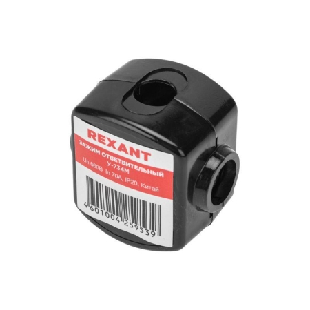 Зажим ответвительный У-734М (16-35/16-25кв.мм) IP20 (сжим орех) Rexant 07-0734 Зажим ответвительный У-734М (16-35/16-25кв.мм) IP20 (сжим орех) Rexant 07-0734