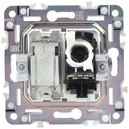 Розетка двойная TV+RJ45 кат.5E SKANDY SK-A14W арктич. бел. IEK SK-AK20-1-K01