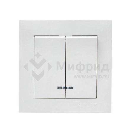 Выключатель 2-кл. СП Валенсия 10А IP20 с индикатором бел. PROxima EKF EWV10-123-10