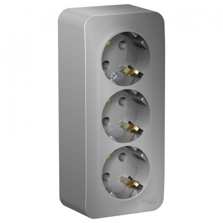 Розетка 3-м ОП Blanca 16А IP20 250В с заземл. без защ. шторок с изолир. пластиной алюм. SE BLNRA010313 Розетка 3-м ОП Blanca 16А IP20 250В с заземл. без защ. шторок с изолир. пластиной алюм. SE BLNRA010313