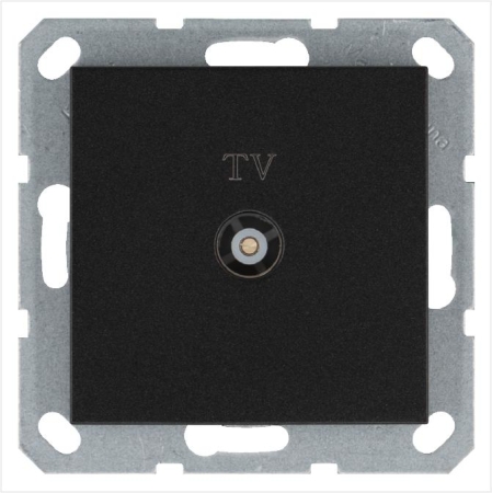 Розетка телевизионная оконечная TV Ф9.5мм механизм антрацит Jasmart G6001B Розетка телевизионная оконечная TV Ф9.5мм механизм антрацит Jasmart G6001B