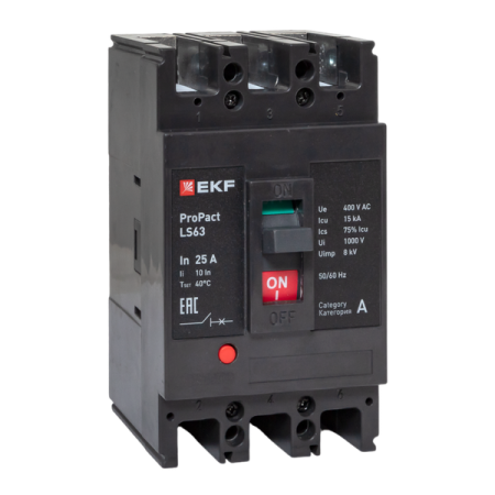 Выключатель автоматический 3п 25А 15кА LS63 ProPact EKF mccb-63-15-3-25-ls Выключатель автоматический 3п 25А 15кА LS63 ProPact EKF mccb-63-15-3-25-ls