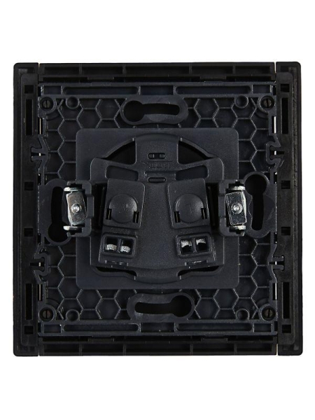 Розетка 1-м СП FORTE&PIANO FP118 10А без заземл. без защ. шторок винт. крепл. черн. IEK FP-R10-10-K02