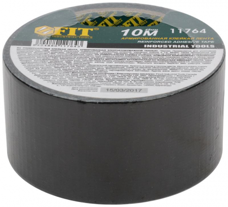 Лента клейкая универсальная армированная "Ductape" 48ммх10м черн. FIT 11764