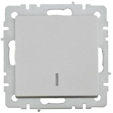 Выключатель 1-кл. СП BRITE ВС10-1-1-БрА 10А с индик. механизм алюм. IEK BR-V10-1-10-K47