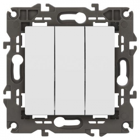 Выключатель 3-кл. Elegance 14-1107-01М 250В 10АХ матов. бел. Эра Б0065796