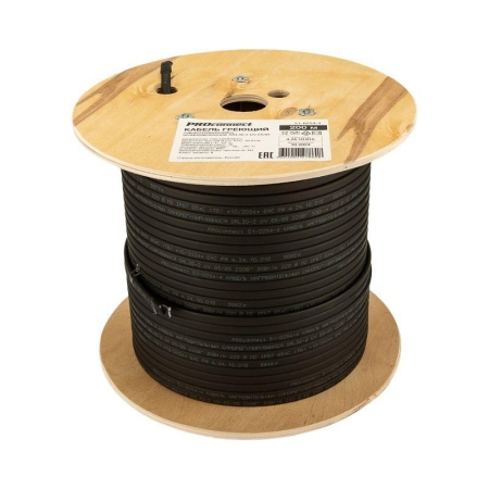 Кабель греющий саморег. для труб водостоков крыш 30КНС-2ЛП-65/85 UV неэкранированный 30Вт/м 200м PROCONNECT 51-0254-4