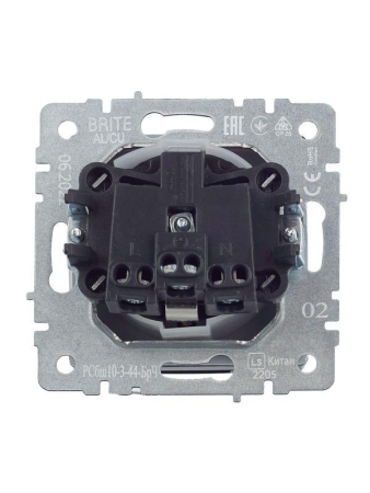 Розетка BRITE РСбш10-3-44-БрЧ 16А IP44 с заземл. защ. шторки с крышкой механизм черн. IEK BR-R16-16-44-K02