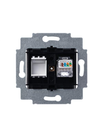 Розетка компьютерная Levit RJ45 кат.5E с заглушкой сталь ABB 2CHH295117A6069 Розетка компьютерная Levit RJ45 кат.5E с заглушкой сталь ABB 2CHH295117A6069