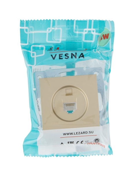 Розетка компьютерная VESNA зол. LEZARD 742-3688-139 Розетка компьютерная VESNA зол. LEZARD 742-3688-139