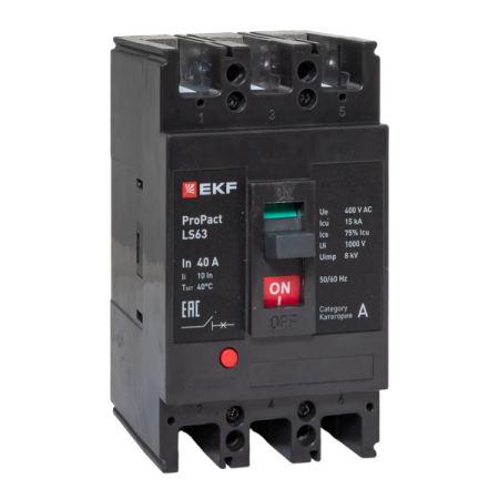 Выключатель автоматический 3п 40А 15кА LS63 ProPact EKF mccb-63-15-3-40-ls Выключатель автоматический 3п 40А 15кА LS63 ProPact EKF mccb-63-15-3-40-ls