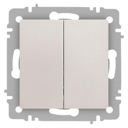 Выключатель 2-кл. СП Accent 6-104-06 10А IP20 250В AL/CU перламутр. Intro Б0063491