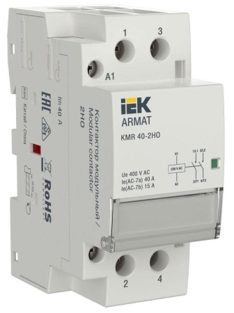 Контактор модульный KMR 40А 230В AC 2НО ARMAT IEK AR-KMR10-040-20-230 Контактор модульный KMR 40А 230В AC 2НО ARMAT IEK AR-KMR10-040-20-230