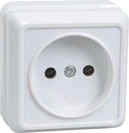 Розетка 1-м ОП Октава 10А IP20 без заземл. бел. GENERICA ERO10-K01-10-DC
