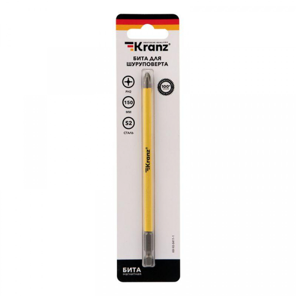 Бита для шуруповерта PH2х150мм (уп.1шт) Kranz KR-92-0411-1