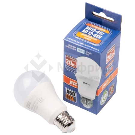 Лампа светодиодная низковольтная PLED-A60 MO 20Вт 4000К нейтр. бел. E27 12-48В AC/DC Pro JazzWay 5050624