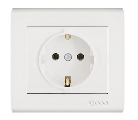 Розетка Manolya с заземл. бел. Makel 41001028 Розетка Manolya с заземл. бел. Makel 41001028