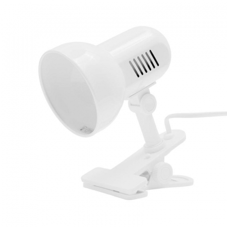 Светильник H-035 прищепка 220В 40Вт метал. бел. Camelion 7198