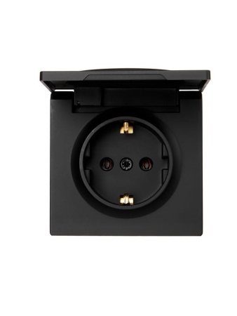 Розетка 1-мест. с заземл. с крышкой LETO ПБТ черн. бархат LEZARD 752-4200-123B Розетка 1-мест. с заземл. с крышкой LETO ПБТ черн. бархат LEZARD 752-4200-123B