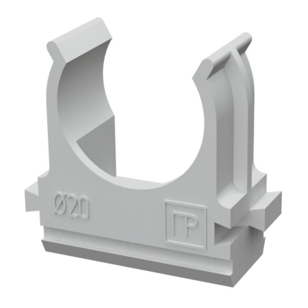 Держатель для труб (клипса) d20мм АБС-пластик кор. (уп.100шт) Промрукав PR.02620