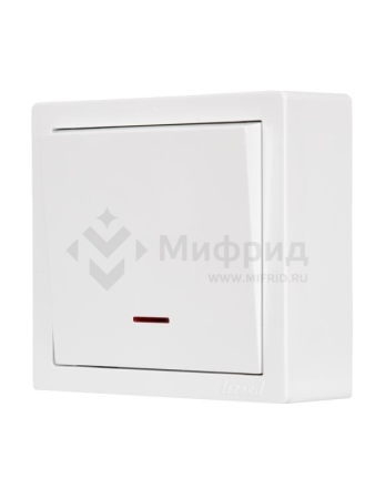 Выключатель 1-кл. ОП LETO с индикацией бел. LEZARD 752-0200-111
