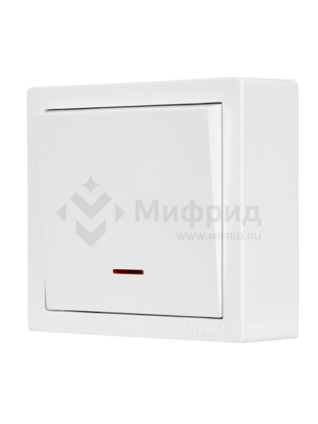 Выключатель 1-кл. ОП LETO с индикацией бел. LEZARD 752-0200-111