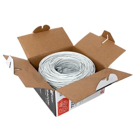 Кабель витая пара U/UTP кат.5E 4 пары 24 AWG solid LSZH нг(А)-HF сер. (м) TERACOM PRO EKF TRP-5EUTP-04LSH-GY-IN3