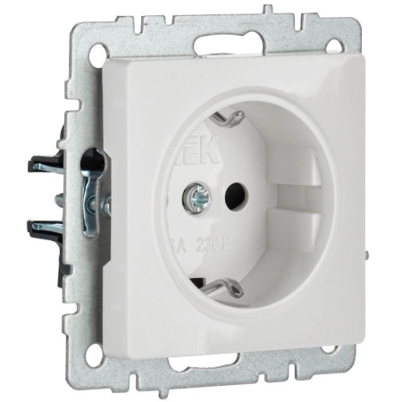 Розетка BRITE РС14-1-0-БрБ 16А с заземл. защ. шторки механизм бел. IEK BR-R14-16-K01 Розетка BRITE РС14-1-0-БрБ 16А с заземл. защ. шторки механизм бел. IEK BR-R14-16-K01