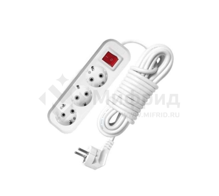 Удлинитель 3х2м с заземл. 16А IP20 S-303 ПВС 3х1 с выкл. UNIVersal 9634418