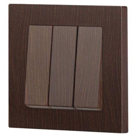 Выключатель 3-кл. СП Accent 6-106-10 10А IP20 250В AL/CU венге Intro Б0063550