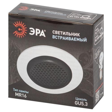 Светильник KL109 MR16 GU5.3 встраив. алюм. WH/BK бел./черн. матов. ЭРА Б0061828 Светильник KL109 MR16 GU5.3 встраив. алюм. WH/BK бел./черн. матов. ЭРА Б0061828