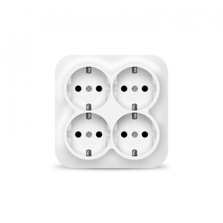 Розетка 4-м ОП 16А IP20 с заземл. бел. квадрат IONICH 1449 Розетка 4-м ОП 16А IP20 с заземл. бел. квадрат IONICH 1449