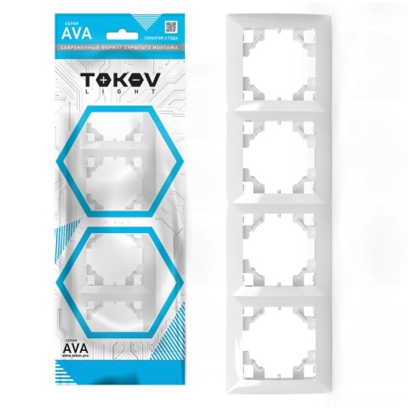 Рамка 4-м AVA бел. TOKOV LIGHT TKL-AV-RM4-C01 Рамка 4-м AVA бел. TOKOV LIGHT TKL-AV-RM4-C01