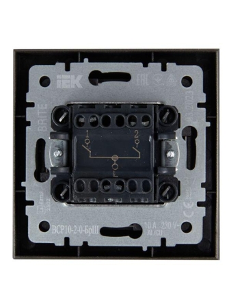 Выключатель 2-кл. СП BRITE ВСР10-2-0-БрШ 10А в сборе шампань IEK BR-V20-0-10-K37-F