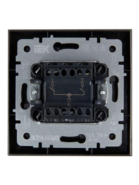 Выключатель 2-кл. СП BRITE ВСР10-2-0-БрШ 10А в сборе шампань IEK BR-V20-0-10-K37-F