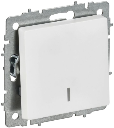 Выключатель 1-кл. СП BRITE ВС10-1-1-БрАБ 10А с индикацией механизм арктич. бел. IEK BR-V10-1-10-K91