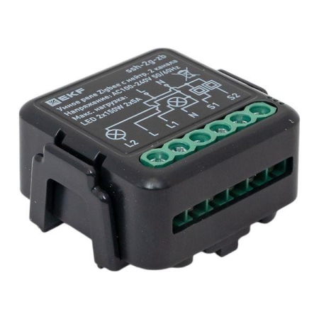 Реле умное в подрозетник 2-канальное Zigbee Connect Select с нейтралью EKF ssh-2g-zb