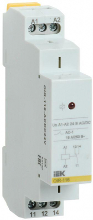 Реле промежуточное OIR 1 конт. (16А) 24В AC/DC IEK OIR-116-ACDC24V Реле промежуточное OIR 1 конт. (16А) 24В AC/DC IEK OIR-116-ACDC24V