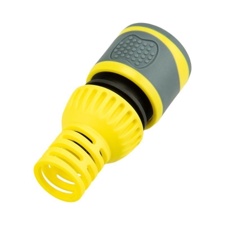 Коннектор для шланга быстросъемный 3/4дюйм с аквастопом с защитой от перегибов ЧЕТЫРЕ СЕЗОНА 62-0303-F