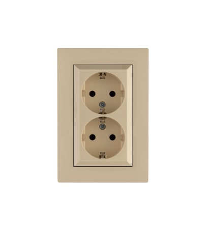 Розетка 2-я Karea RIZZ с заземл. крем Makel 88010082 Розетка 2-я Karea RIZZ с заземл. крем Makel 88010082