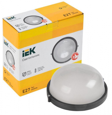 Светильник НПП 1101 100Вт E27 IP54 черн. круг IEK LNPP0-1101-1-100-K02 Светильник НПП 1101 100Вт E27 IP54 черн. круг IEK LNPP0-1101-1-100-K02