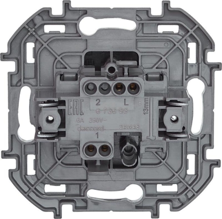 Выключатель кнопочный Inspiria 6А 250В без фиксации НО/НЗ механизм антрацит IEK 673693 Выключатель кнопочный Inspiria 6А 250В без фиксации НО/НЗ механизм антрацит IEK 673693