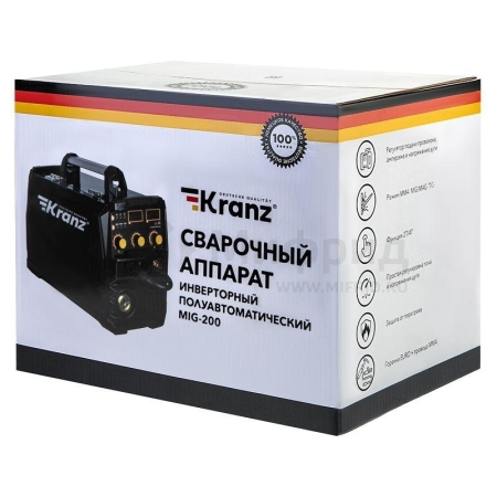 Аппарат сварочный инверторный полуавтоматический MIG-200 Kranz 11-0927